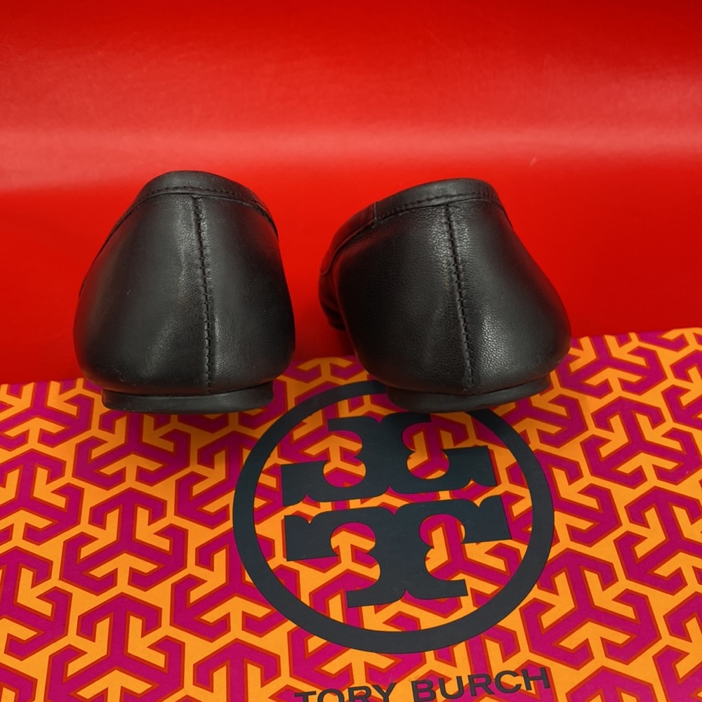 Tory Burch Lowell Black Leather Flats size 8M - Picture 15 of 16